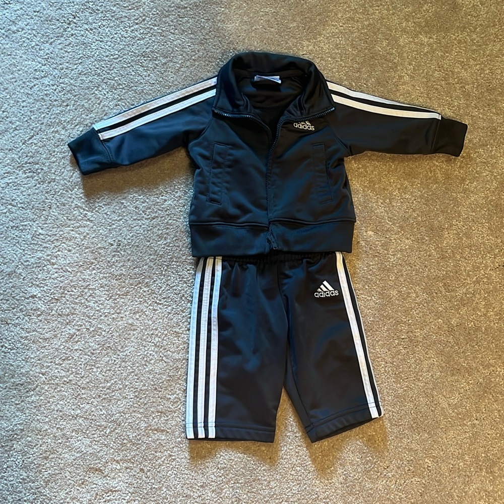 Gray Adidas 3 month track suit